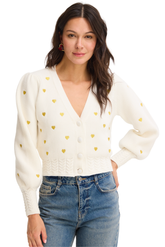 GOLD HEARTS PIPER CARDIGAN