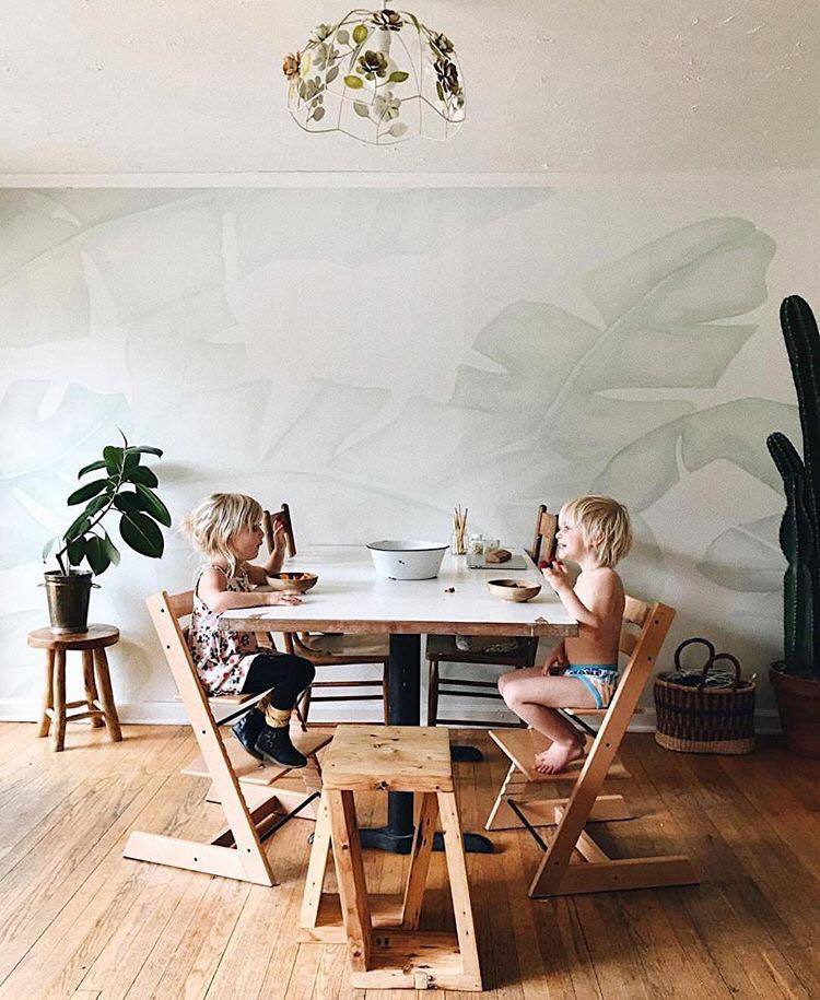 palm leaf mural
