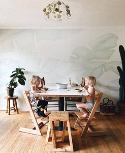 palm leaf mural