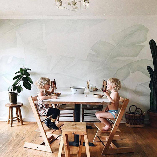 palm leaf mural