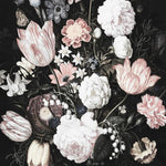 large dark blossoms mural