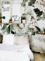 green and blush wall art