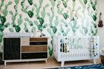 vibrant cactus design mural