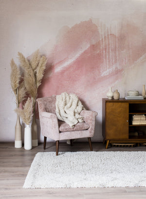 camella pink mural