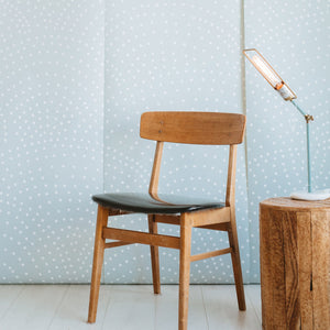 subtle aqua polka dot mural