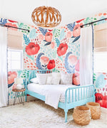 crimson poppy wall mural