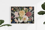 canvas dark floral print