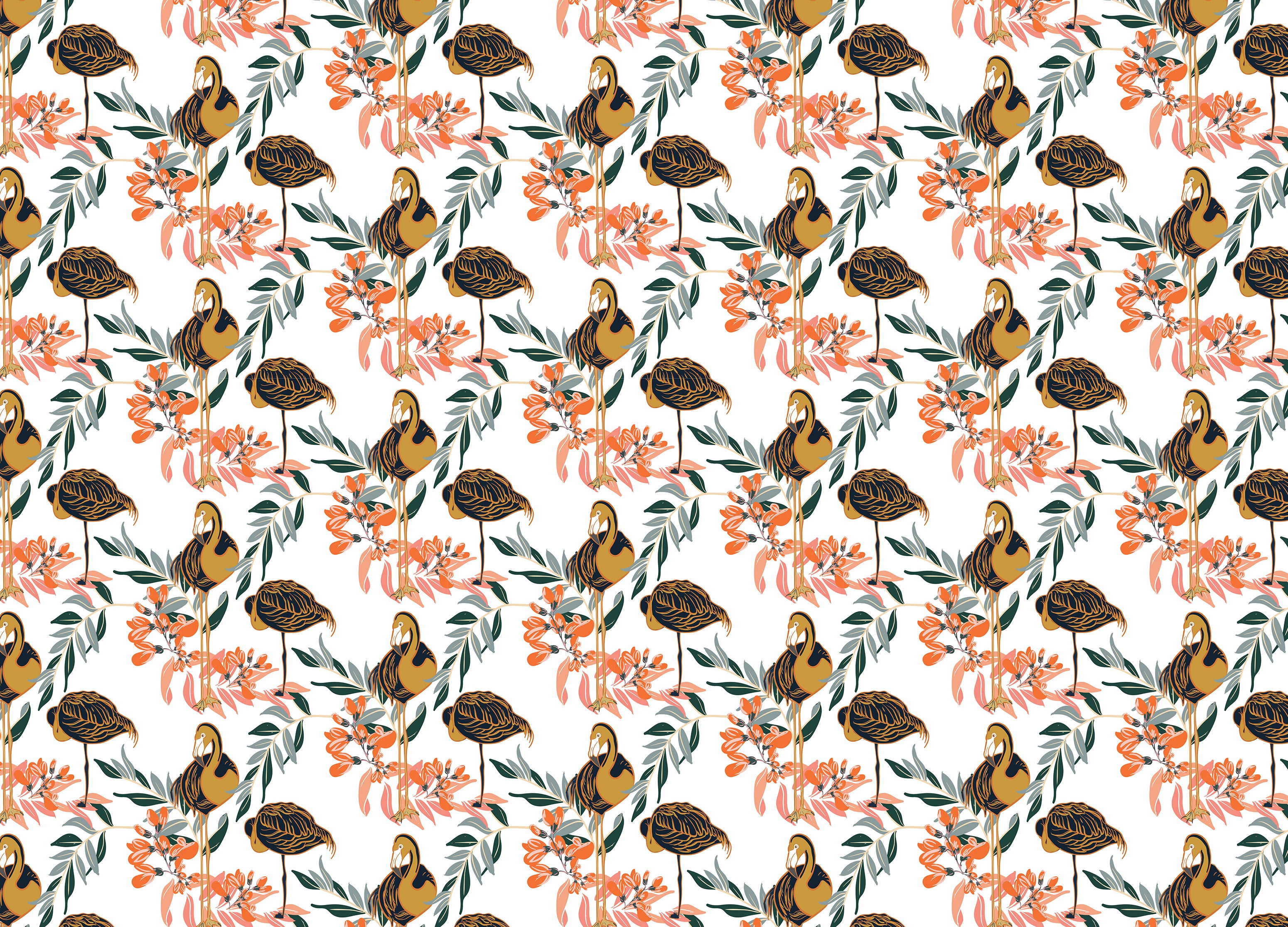 Pink Lady Flamingo Wallpaper