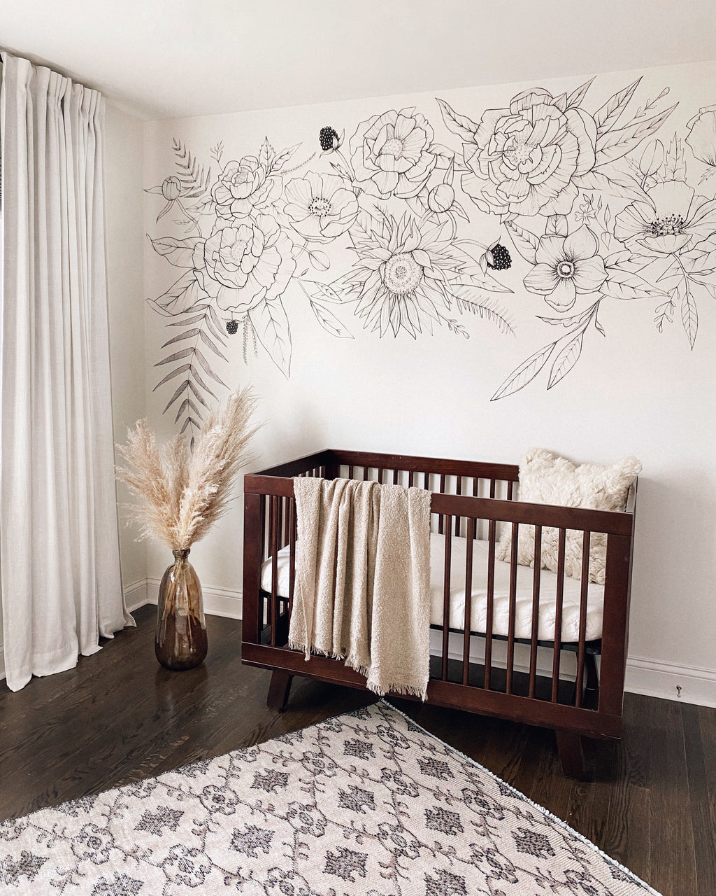 vintage garland wall mural decor