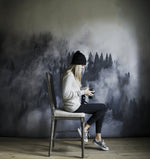 foggy hills wallpaper mural