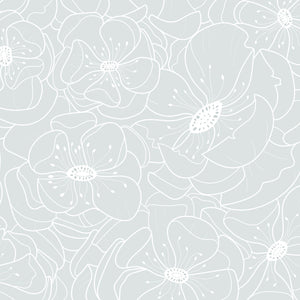 soft blue and white floral wallpaper
