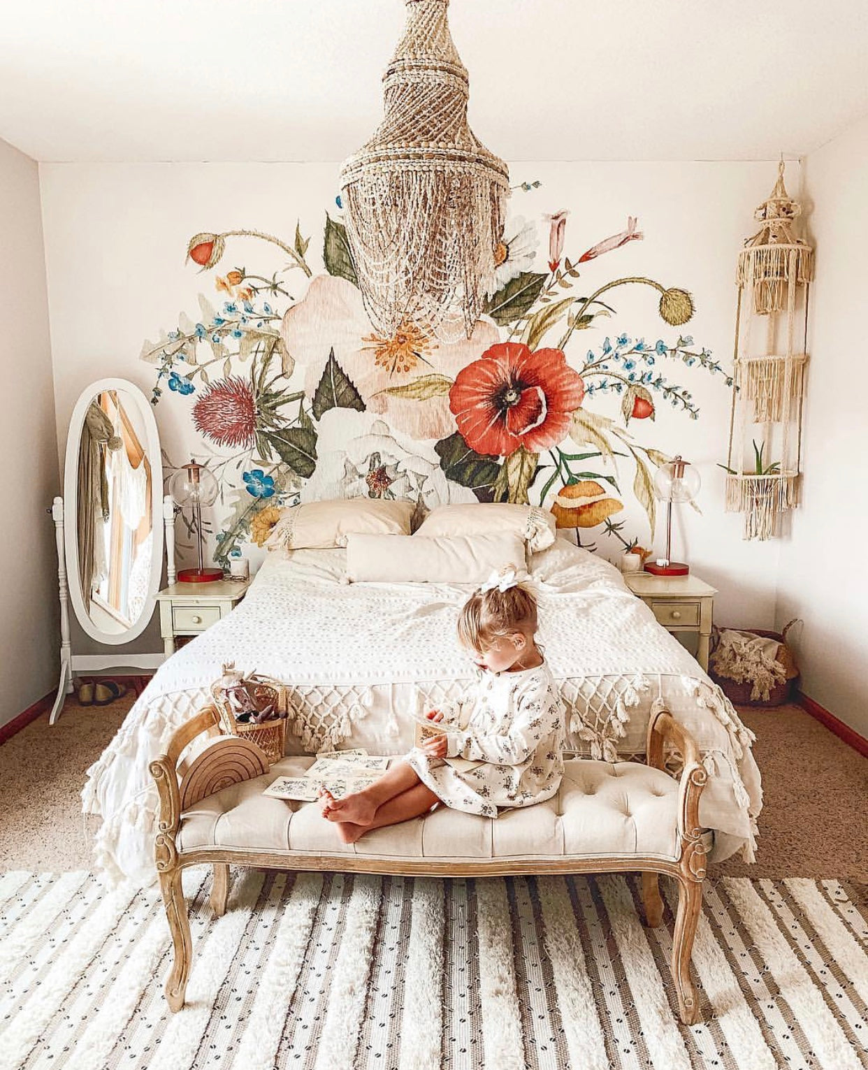 blooming flowers mural