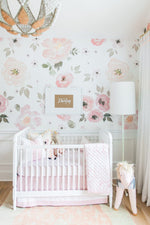 pink and white floral wallpaper