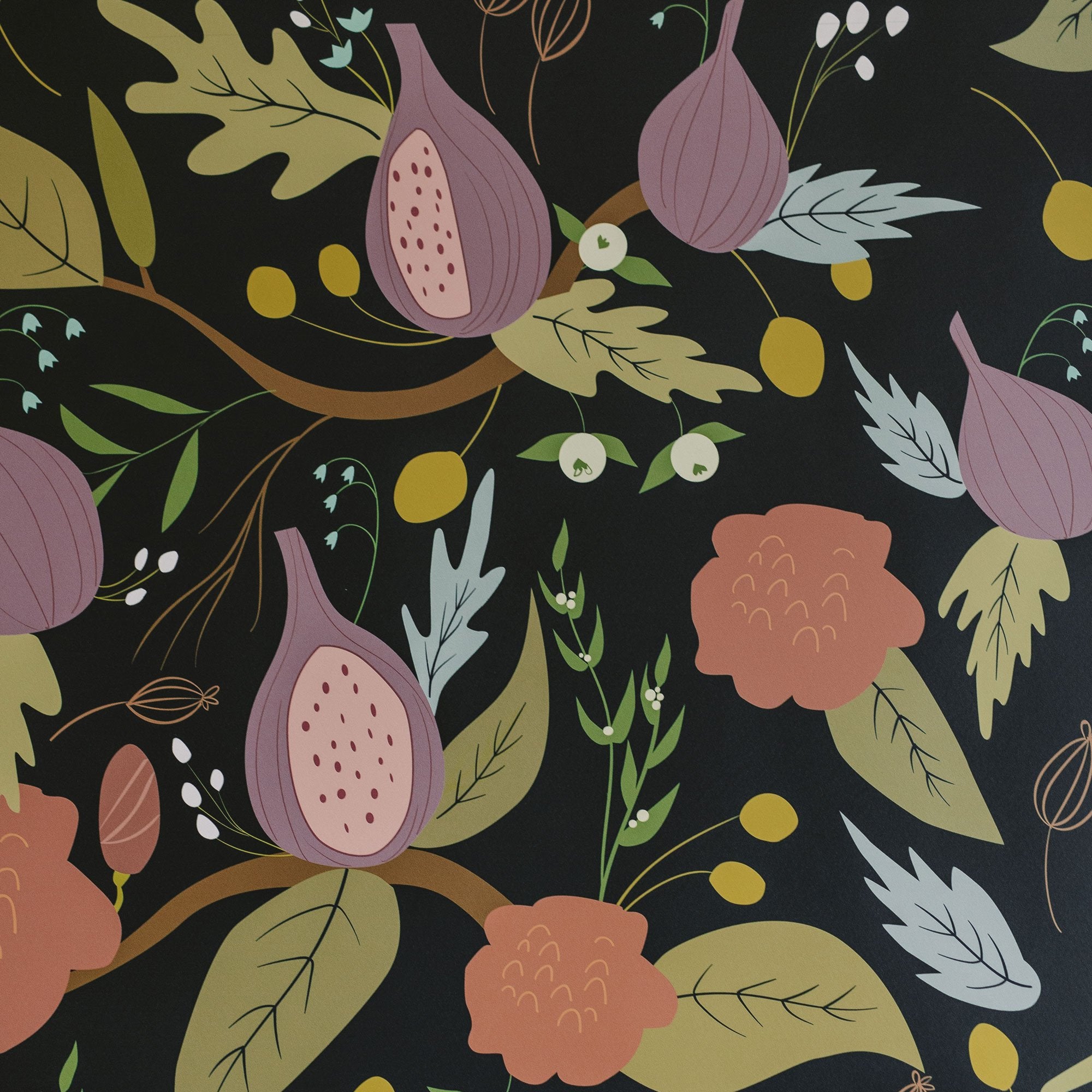 bold mullberry mural