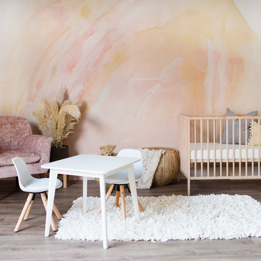 orange pink abstract mural