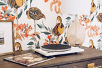 floral and flamingo print