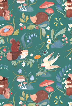 whimsical animals dark wallpaper