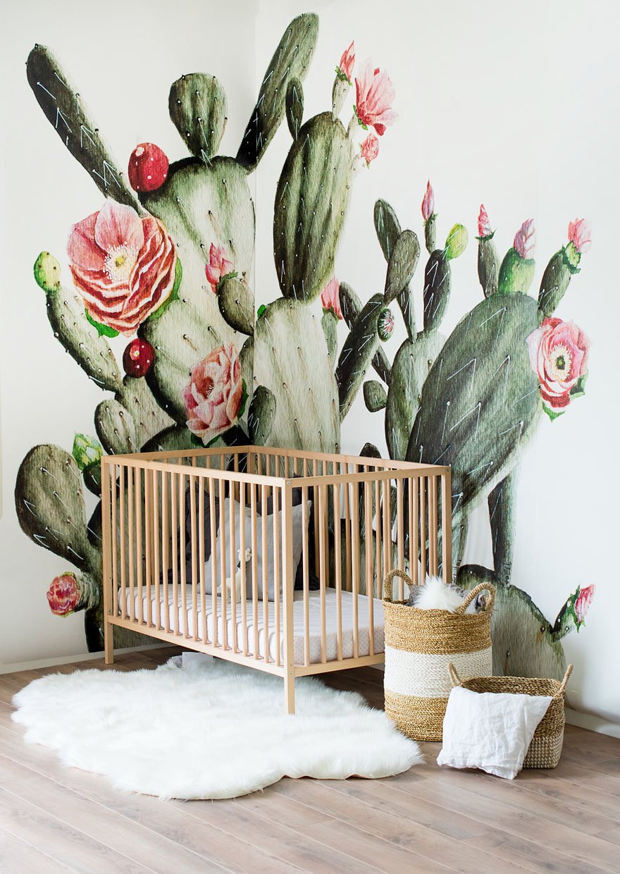 large cactus mural