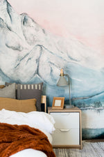 snowy mountain mural