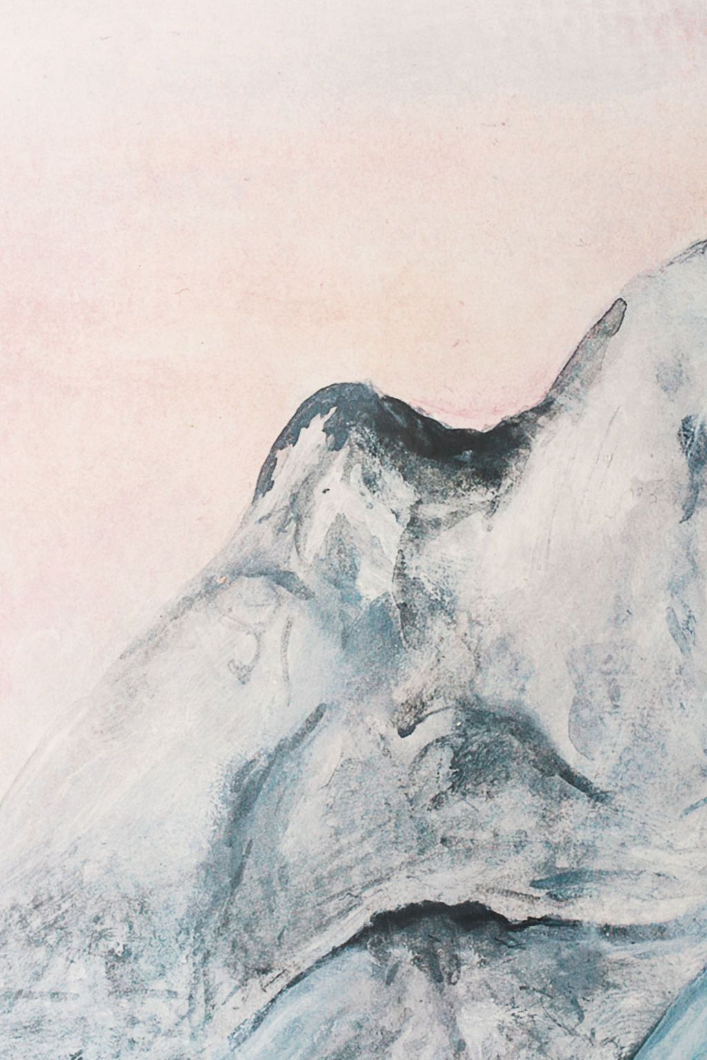 blue grey mountain range wall mural