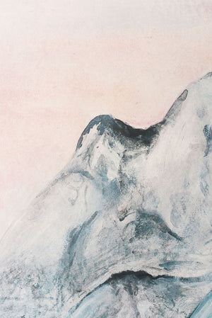 blue grey mountain range wall mural