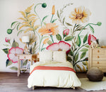 large fall floral wallpaper