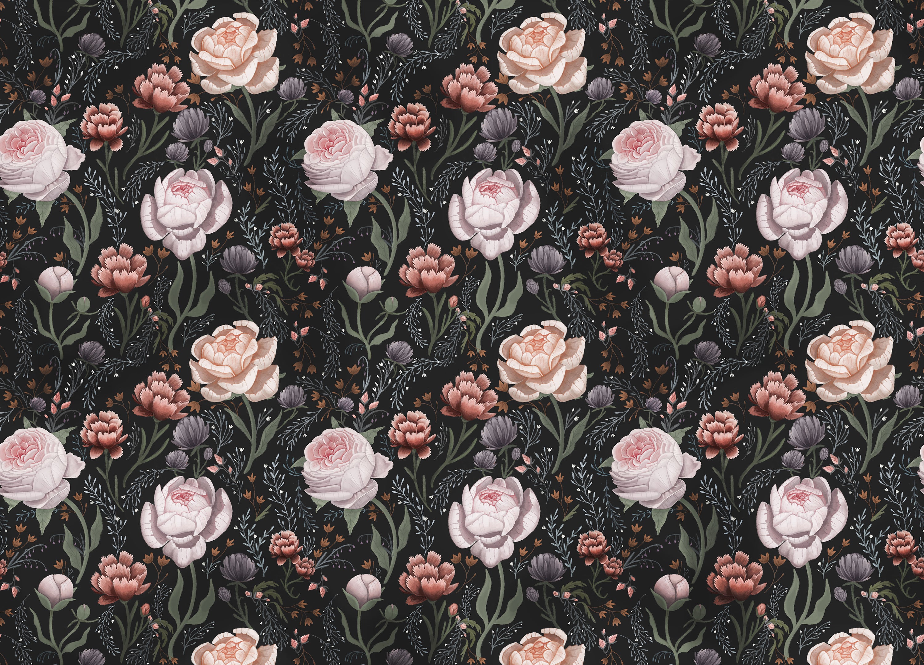 Rose le Soir Mural
