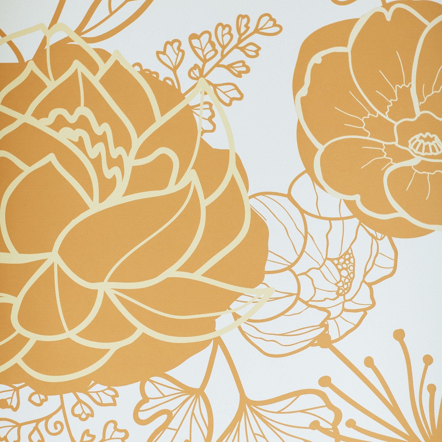 white burnt orange wallpaper
