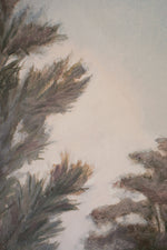 vintage handpainted trees mural