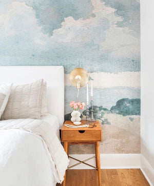 Watercolor Blue & Grey Cloud Wallpaper