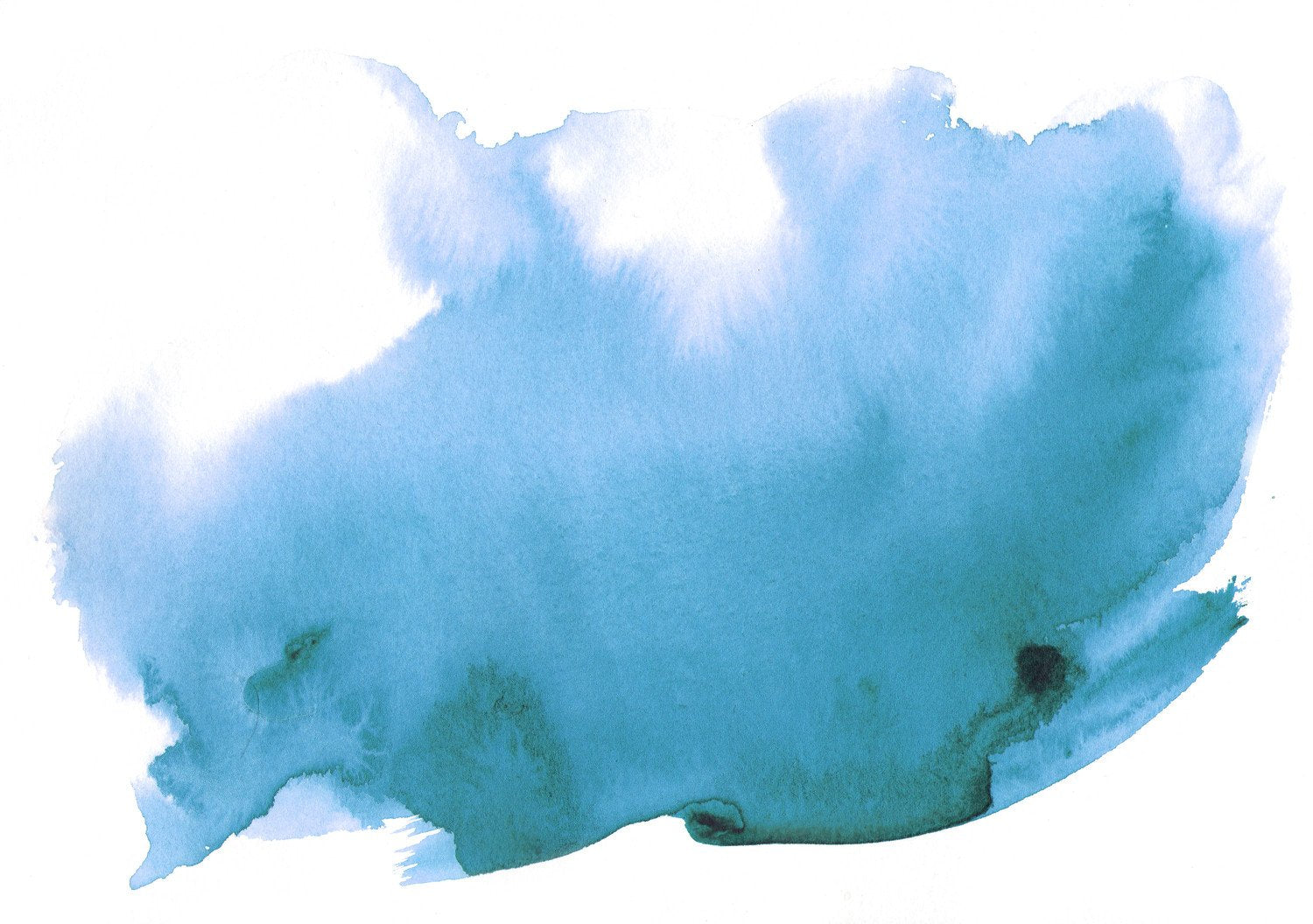 blue watercolor abstract mural