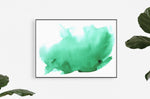 green watercolor art print