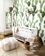 green cactus mural